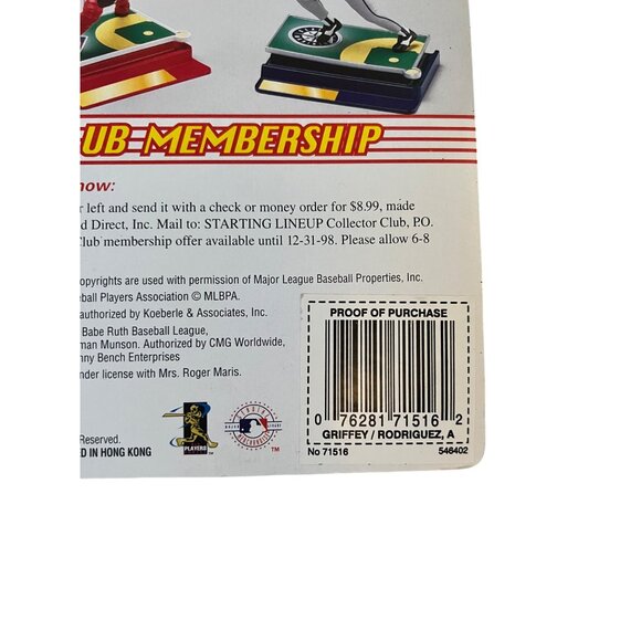 Starting Lineup 1998 Classic Doubles Ken Griffey Jr. Alex Rodriguez MLB Figures - Picture 4 of 4